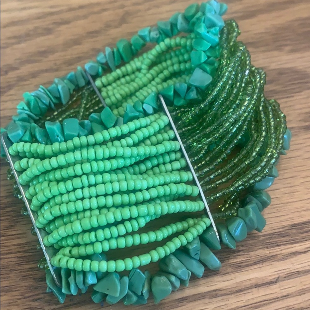 Green statement bracelet